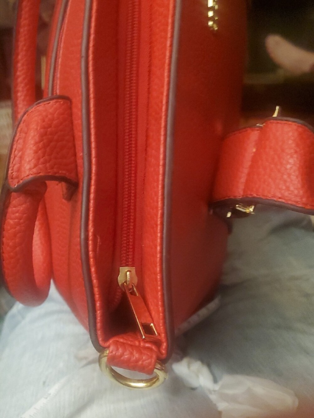 Red Tote Bag - Sleek Women's Shoulder Bag - Picture 8 of 10